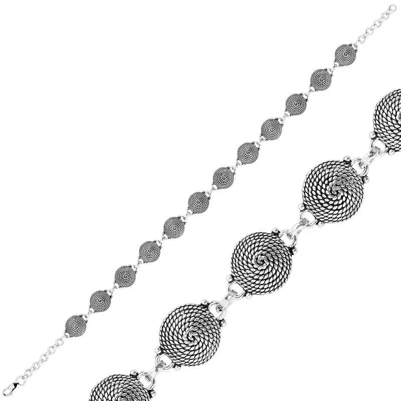 925 Sterling Silver Circular Filigree Bracelet for Women | Handmade Round Artisan Filigree Jewelry