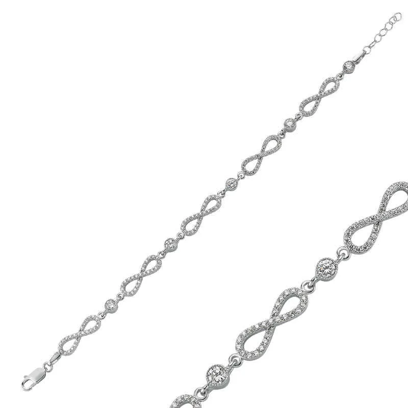 925 Sterling Silver Infinity Bracelet for Women | Rhodium Plated Eternal Love Symbol Jewelry
