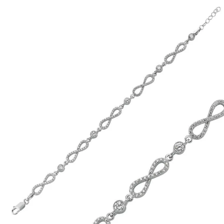 925 Sterling Silver Infinity Bracelet for Women