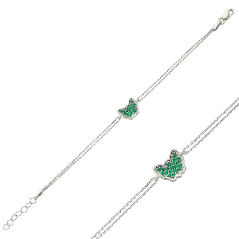 925 Sterling Silver Butterfly Bracelet for Women
