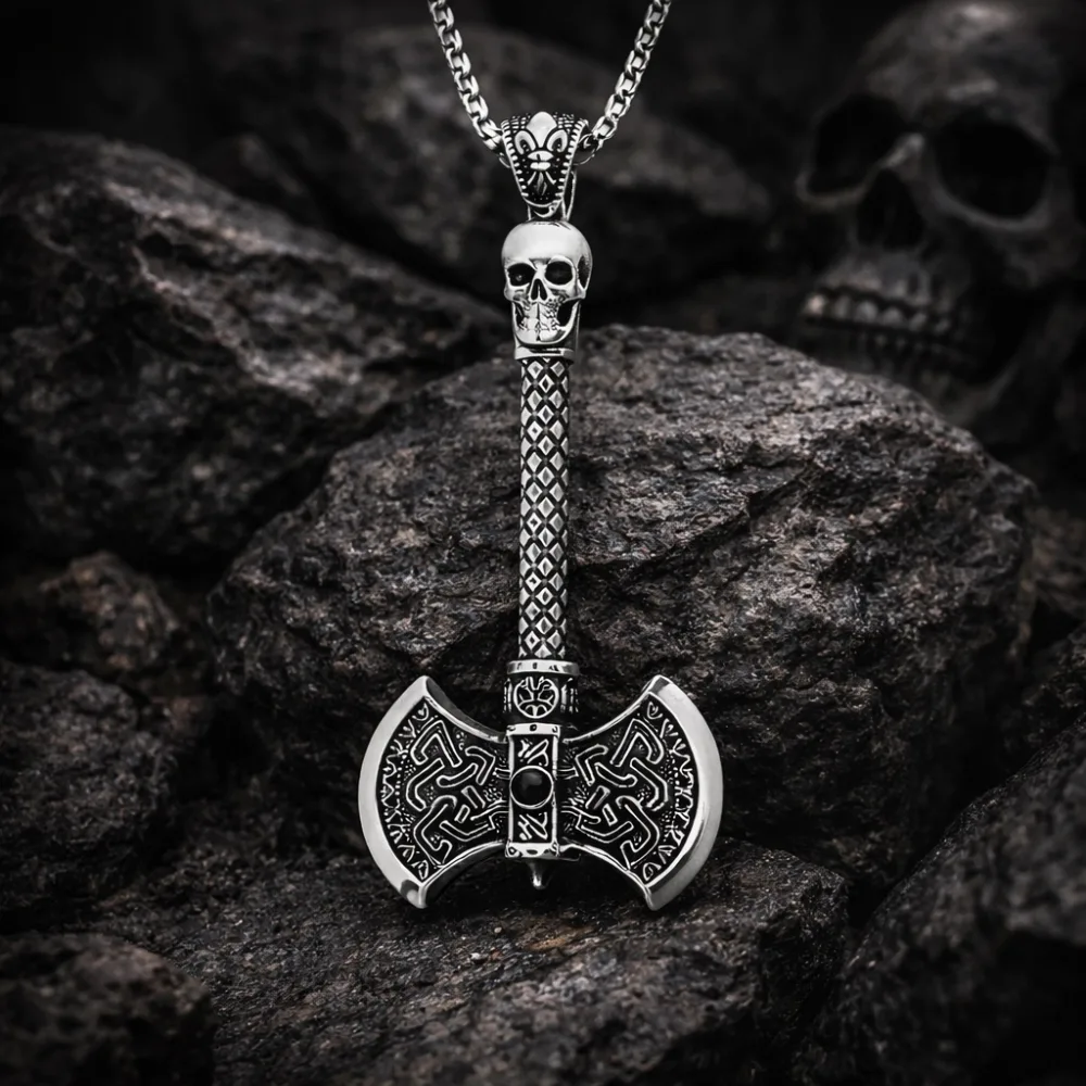 925 Sterling Silver Oxidized Battle Axe Pendant Necklace for Men | Warrior Inspired Statement Jewelry - image 2