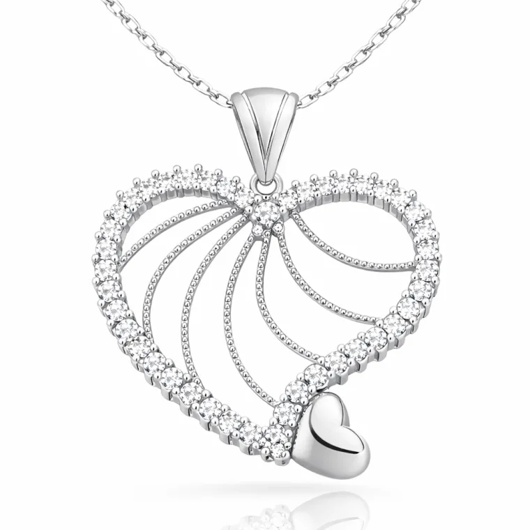 Sparkling Zircon Heart Necklace for Women