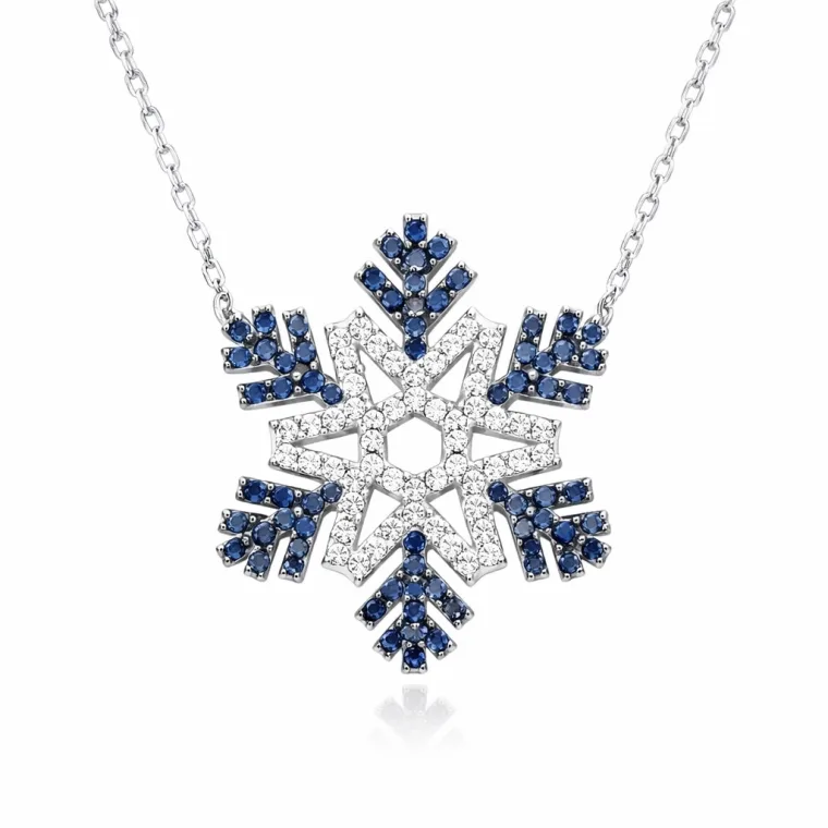 925 Sterling Silver Snowflake Necklace for Women