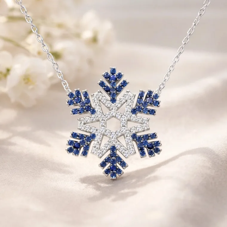 925 Sterling Silver Snowflake Necklace for Women alternate view