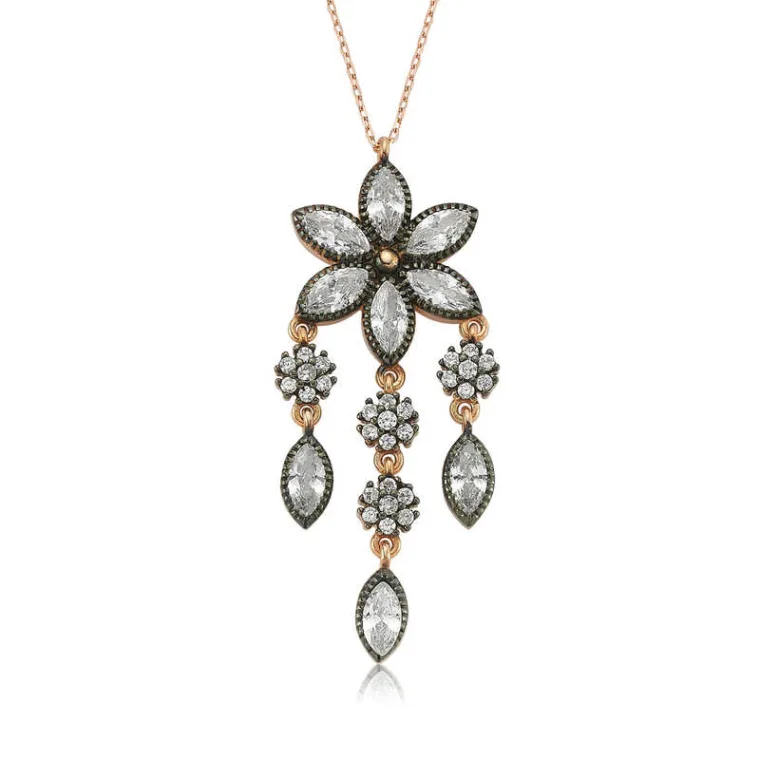 Rose Gold Plated Sterling Silver Daisy Necklace for Women