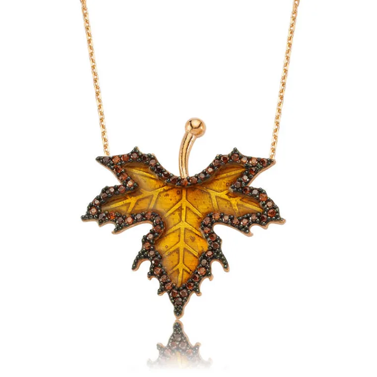 Autumn Maple Leaf Pendant Necklace