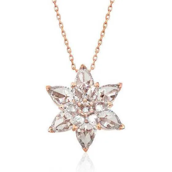 White Lotus Blossom Pendant Necklace