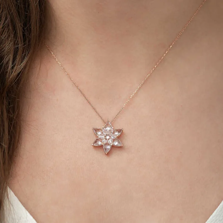 White Lotus Blossom Pendant Necklace alternate view