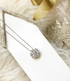 Sterling Silver Ice White Baguette Stone Necklace for Women – Rhodium Plated Elegant Zircon Pendant - image 2 thumbnail