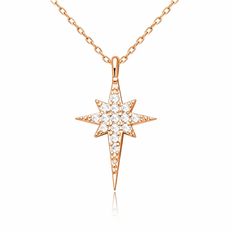 925 Sterling Silver North Star Necklace for Women