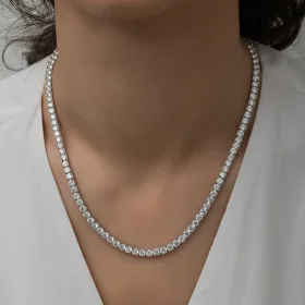 925 Sterling Silver 5 mm White Zircon Tennis Necklace for Women | Rhodium Plated Statement Jewelry - image 2 thumbnail