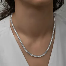 925 Sterling Silver 4 mm White Zircon Tennis Necklace for Women | Rhodium Plated Classic Statement Jewelry - image 3 thumbnail