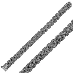 925 Sterling Silver Handwoven Braided Chain Bracelet for Men | Heavy Artisan Woven Link Silver Bracelet - image 2 thumbnail