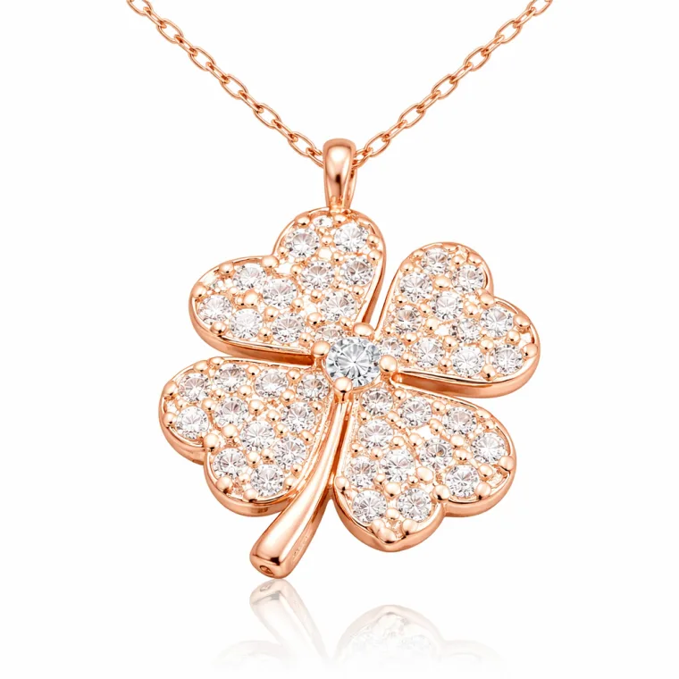 925 Sterling Silver Four Leaf Clover Necklace for Women