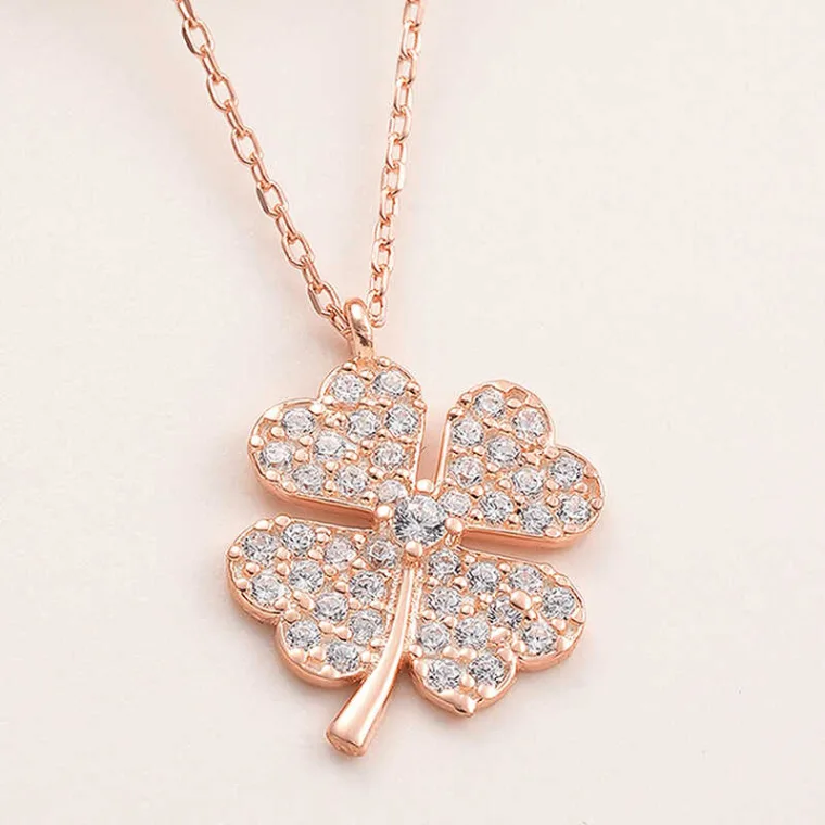 925 Sterling Silver Four Leaf Clover Necklace for Women alternate view