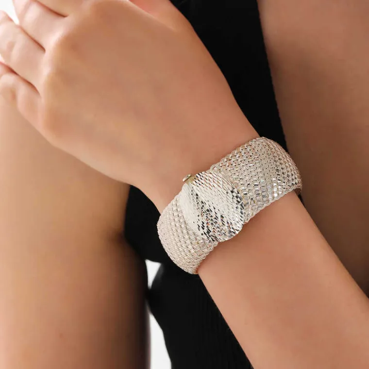 925 Sterling Silver Hand Engraved Wide Bangle Bracelet for Women alternate view
