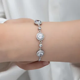925 Sterling Silver Solitaire Zircon Bracelet for Women | Rhodium Plated Classic Tennis Style Jewelry - image 5 thumbnail