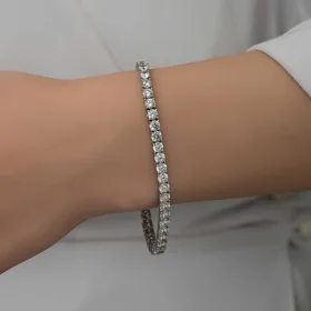 925 Sterling Silver 6mm Tennis Bracelet for Women | Rhodium Plated White Zircon Statement Jewelry - image 5 thumbnail