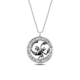 Rhodium Plated Sterling Silver Scorpio Zodiac Pendant Necklace for Women | Astrology Inspired Jewelry - image 2 thumbnail