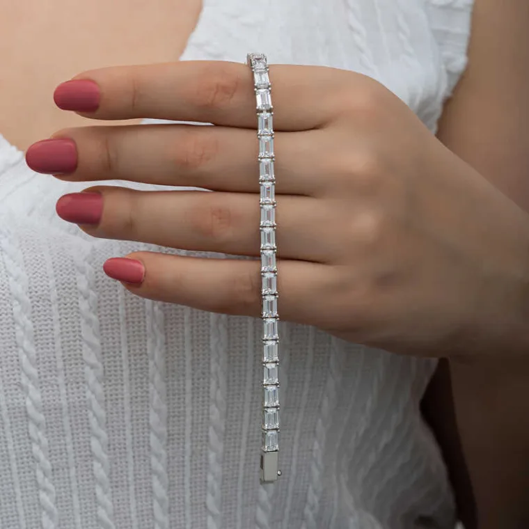 925 Sterling Silver White Zircon Tennis Bracelet for Women alternate view
