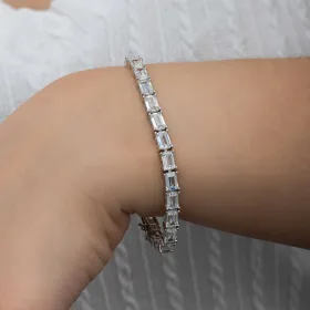 925 Sterling Silver White Zircon Tennis Bracelet for Women | Rhodium Plated Classic Tennis Jewelry - image 5 thumbnail