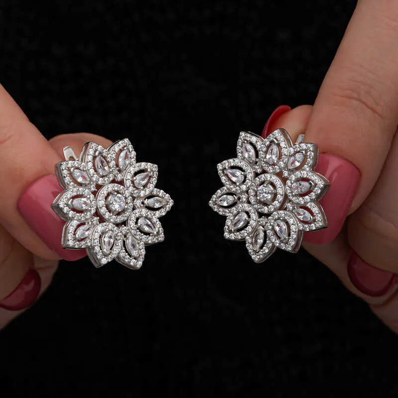 925 Sterling Silver Filigree Dangle Hoop Earrings for Women