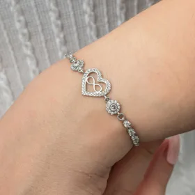 925 Sterling Silver Infinity Heart Tennis Bracelet for Women | Rhodium Plated Zircon Love Symbol Jewelry thumbnail
