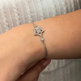 925 Sterling Silver Baguette Zircon Star Bracelet for Women | Rhodium Plated Celestial Inspired Jewelry - image 4 thumbnail