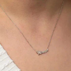 925 Sterling Silver Shooting Star Necklace for Women | Rhodium Plated Star Pendant Necklace - image 5 thumbnail