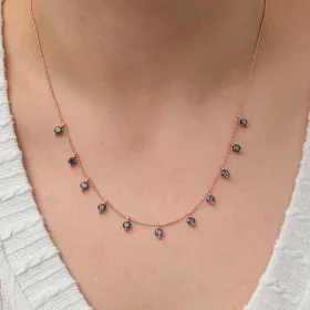 925 Sterling Silver Mystic Topaz Lucky Necklace for Women | Rose Gold Plated Pendant Necklace thumbnail