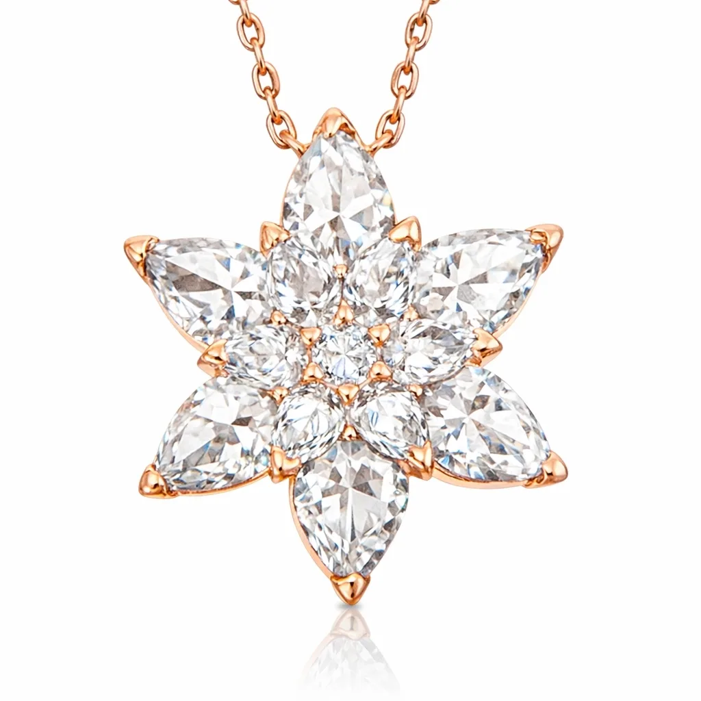 Sterling Silver Ice White Baguette Stone Necklace for Women – Rhodium Plated Elegant Zircon Pendant