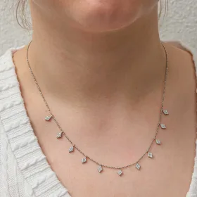 925 Sterling Silver Diamond Shape Lucky Necklace for Women | Sterling Silver Geometric Pendant Necklace - image 3 thumbnail