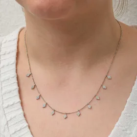 925 Sterling Silver Diamond Shape Lucky Necklace for Women | Sterling Silver Geometric Pendant Necklace - image 4 thumbnail