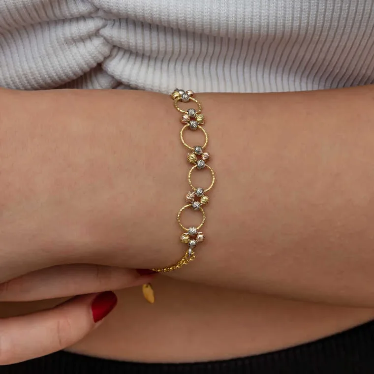 925 Sterling Silver Tri-Color Dorica Circle Bracelet for Women alternate view