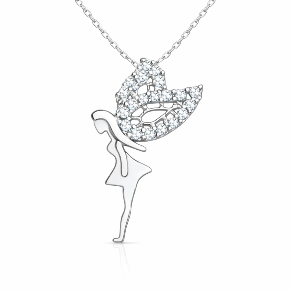 925 Sterling Silver Sparkling Flower Blossom Necklace for Women