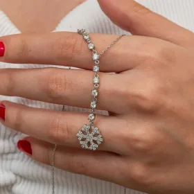 925 Sterling Silver Sparkling Snowflake Necklace for Women | Zircon Winter Pendant | Rhodium Plated jewelry - image 5 thumbnail