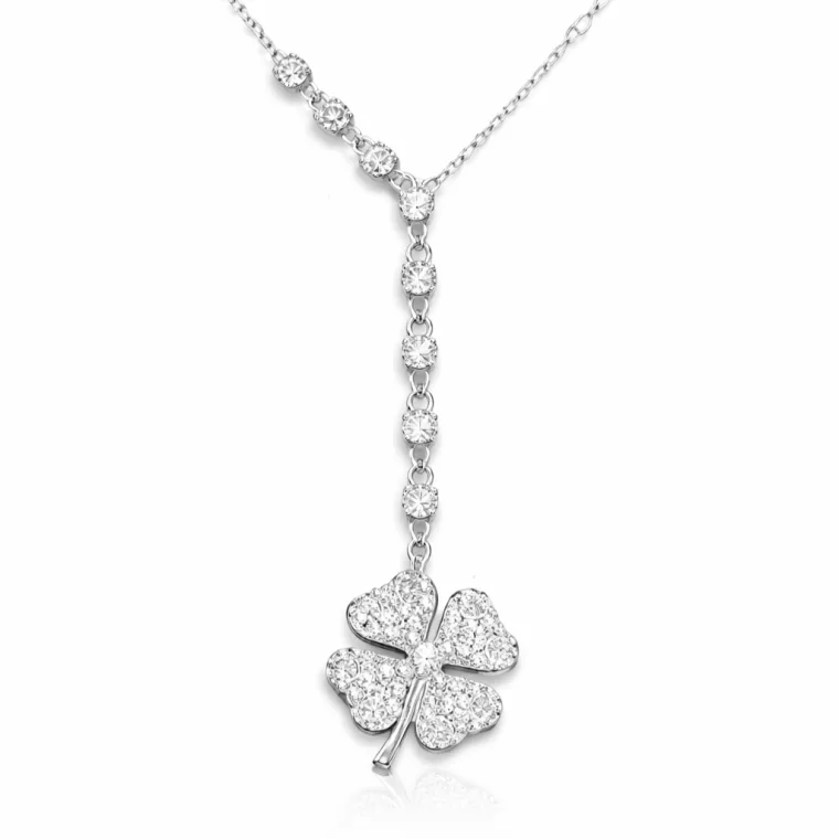 925 Sterling Silver Four Leaf Clover Necklace for Women