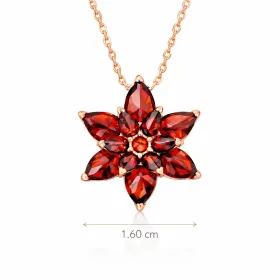 Rose Gold Plated Sterling Silver Red Lotus Flower Pendant Necklace for Women | Spiritual Floral Jewelry - image 3 thumbnail