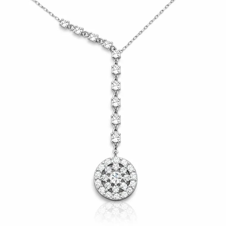 925 Sterling Silver Sparkling Flower Blossom Necklace for Women