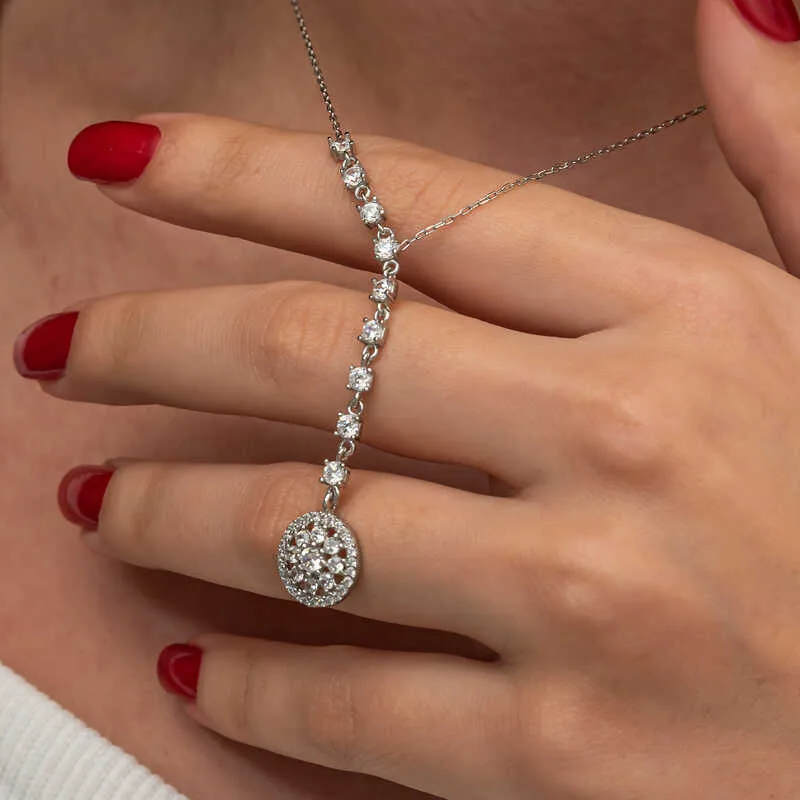 925 Sterling Silver Sparkling Flower Blossom Necklace for Women | Elegant Zircon Floral Pendant | Rhodium Plated Jewelry - image 2