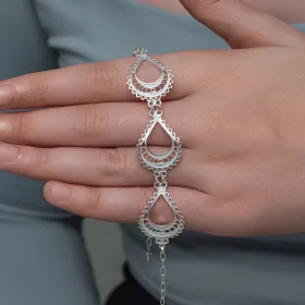 925 Sterling Silver Moon Dance Filigree Bracelet for Women | Handmade Celestial Crescent Jewelry thumbnail