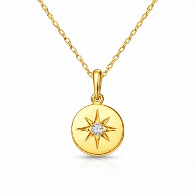 Sterling Silver Gold Minimal Star Women's Necklace
