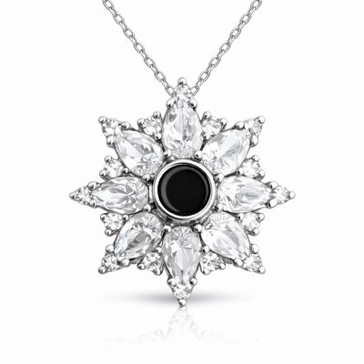 Sterling Silver 100 Dilde Seni Seviyorum Lotus Women's Necklace
