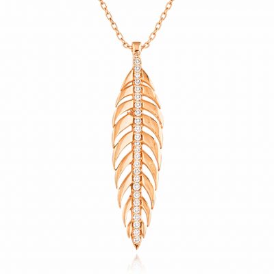 Sterling Silver Ceviz Leaf Women's Necklace