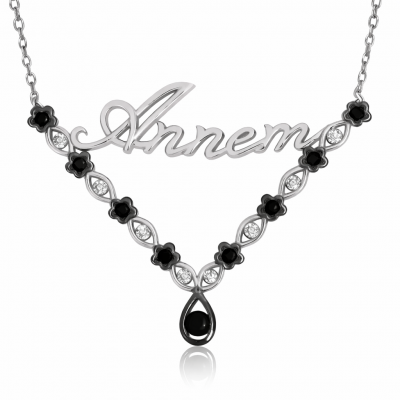 Sterling Silver Flower Mom Women's Necklace