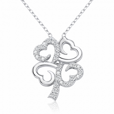 Sterling Silver Four Leaf Clover Women's Necklace