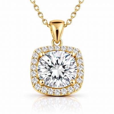 Sterling Silver Gold Kare Mount Single Tas Necklace