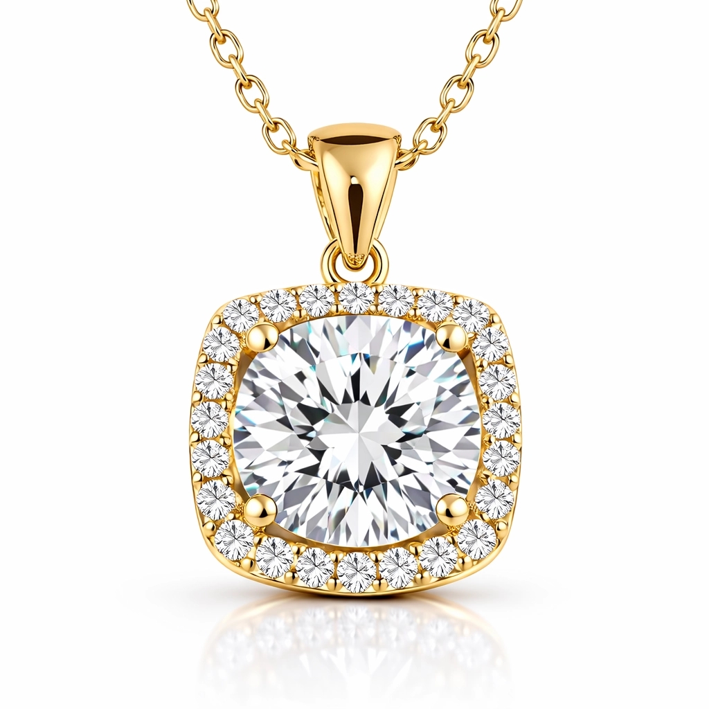 Sterling Silver Gold Kare Mount Single Tas Necklace