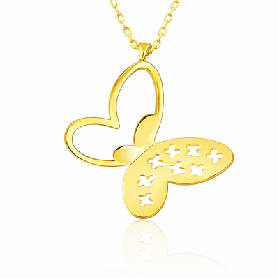 ​​Sterling Silver Gold Butterfly Women's Necklace