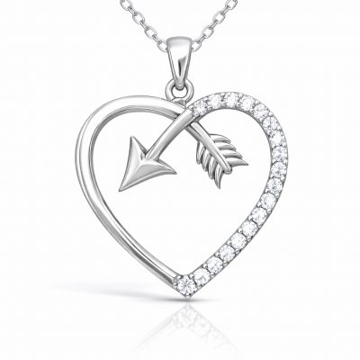 Sterling Silver Heart Ok Women's Necklace